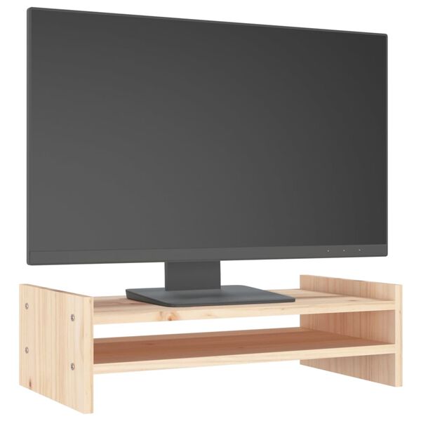 vidaXL tömör fenyőfa monitorállvány 50x27x15 cm