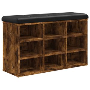 vidaXL f&uuml;st&ouml;s t&ouml;lgy sz&iacute;nű szerelt fa cipőpolc 82 x 32 x 50 cm