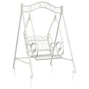 vidaXL Hinta Pad Ac&eacute;l 113 x 121,5 x 168 cm Antik feh&eacute;r