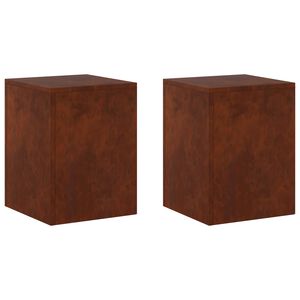 vidaXL N&ouml;v&eacute;ny&aacute;llv&aacute;ny 2 pcs Rozsd&aacute;s 30 x 30 x 40 cm Időj&aacute;r&aacute;s&aacute;ll&oacute; Ac&eacute;l