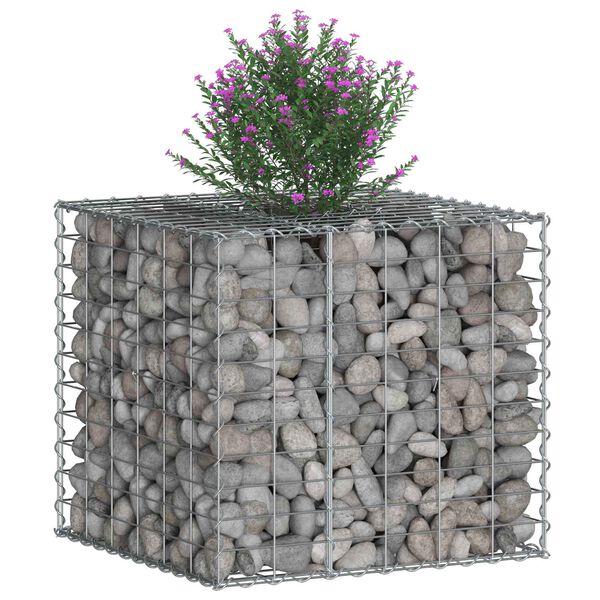 vidaXL Gabion emelt &aacute;gy Ez&uuml;st 60 x 60 x 55 cm Horganyzott ac&eacute;l
