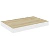 vidaXL 2 db tölgyszínű és fehér MDF lebegő fali polc 40 x 23 x 3,8 cm