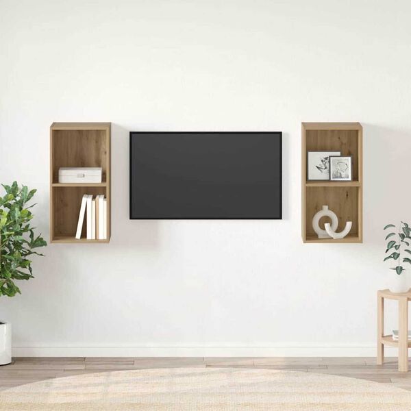 vidaXL TV szekr&eacute;ny garnit&uacute;ra 2 pcs Artisan t&ouml;lgy 37 x 37 x 72 cm