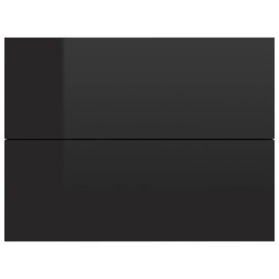 vidaXL magasfényű fekete forgácslap éjjeliszekrény 40 x 30 x 30 cm