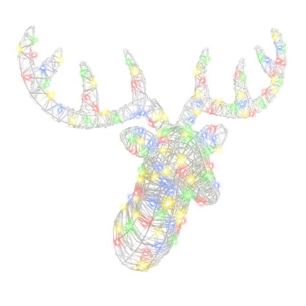 vidaXL R&eacute;nszarvas fej 140 LED-del sz&iacute;nes 68 x 36,5 x 62,5 cm Akril