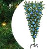 vidaXL Felford&iacute;tott Műfenyő Elővil&aacute;g&iacute;t&aacute;ssal &eacute;s G&ouml;mb&ouml;kkel Z&ouml;ld 120 cm
