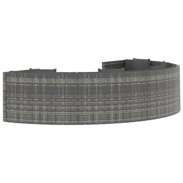 vidaXL 6 r&eacute;szes sz&uuml;rke polyrattan kerti &uuml;lőgarnit&uacute;ra p&aacute;rn&aacute;kkal