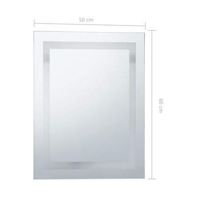 vidaXL LED-es fürdőszobai tükör érintésérzékelővel 50 x 60 cm