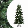 vidaXL Műkar&aacute;csonyfa g&ouml;mbbel 120 cm 150 LED Meleg feh&eacute;r PVC &eacute;s PE Z&ouml;ld