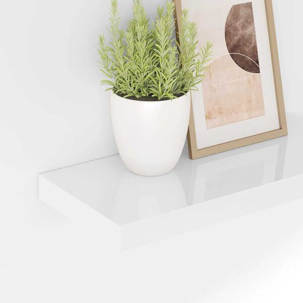 vidaXL 4 db magasf&eacute;nyű feh&eacute;r MDF lebegő fali polc 50 x 23 x 3,8 cm