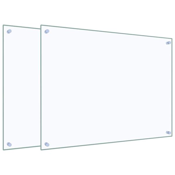 vidaXL 2 db átlátszó edzett üveg konyhai fröccsenésgátló 80 x 60 cm
