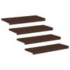vidaXL L&eacute;pcsőszőnyegek 4 db 80 x 30 x 2 cm S&ouml;t&eacute;t Barna T&ouml;m&ouml;r b&uuml;kkfa