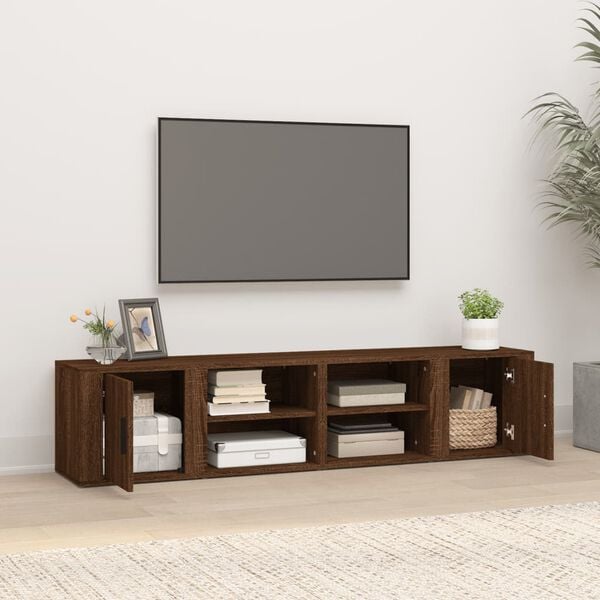 vidaXL 8 db barna t&ouml;lgysz&iacute;nű szerelt fa TV-szekr&eacute;ny 80x31,5x36 cm
