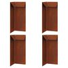 vidaXL Csiga ker&iacute;t&eacute;s 4 pcs Rozsd&aacute;s 10 x 10 x 25 cm Időj&aacute;r&aacute;s&aacute;ll&oacute; ac&eacute;l