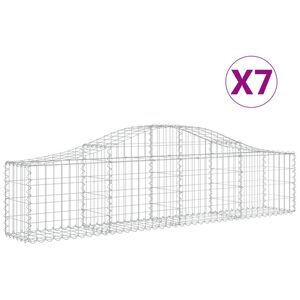 vidaXL 7 db &iacute;ves horganyzott vas gabion kos&aacute;r 200x30x40/60 cm
