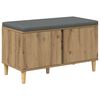 vidaXL Cipőpad P&aacute;rn&aacute;val K&eacute;zműves T&ouml;lgy 80 x 38 x 46 cm Szerelt Fa