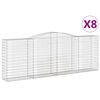 vidaXL 8 db &iacute;ves horganyzott vas gabion kos&aacute;r 400x50x140/160 cm