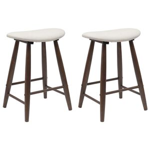 vidaXL &Eacute;tkező Sz&eacute;kek 2 pcs Vil&aacute;gos Barna 46 x 37 x 63 cm T&ouml;m&ouml;r Gumi Fa