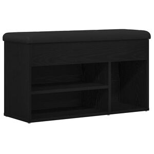 vidaXL Cipőpad Fekete 80 x 30 x 45 cm Szerelt Fa