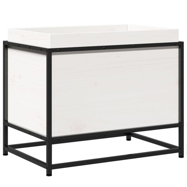 vidaXL fehér tömör fenyőfa kerti virágláda 60 x 40 x 50 cm