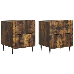 vidaXL &Eacute;jjeliszekr&eacute;ny fi&oacute;kkal 2 pcs F&uuml;st&ouml;s T&ouml;lgy 43 x 34,5 x 49,5 cm