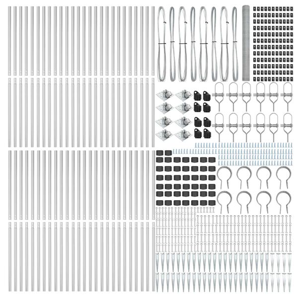 vidaXL Ker&iacute;t&eacute;s oszlopokkal Ez&uuml;st 1.6 x 100 m PVC-bevonatos ac&eacute;l