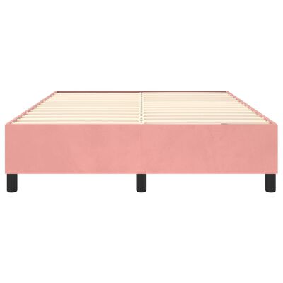 vidaXL rózsaszín bársony ágykeret 140x200 cm