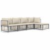 vidaXL 5 r&eacute;szes antracitsz&uuml;rke polyrattan kerti &uuml;lőgarnit&uacute;ra p&aacute;rn&aacute;kkal