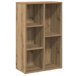 vidaXL k&eacute;zműves t&ouml;lgy sz&iacute;nű szerelt fa k&ouml;nyvszekr&eacute;ny 50x25x80 cm