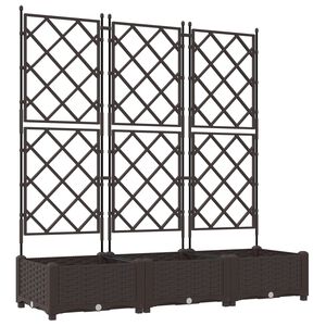 vidaXL Kerti cser&eacute;p 3 pcs Barna 120 x 40 x 125,5 cm Műanyag