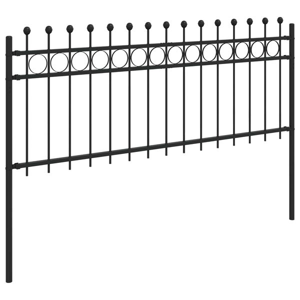 vidaXL Gyűrűs Ker&iacute;t&eacute;s Fekete 200 x 130 cm Porsz&oacute;rt ac&eacute;l