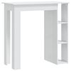 vidaXL magasf&eacute;nyű feh&eacute;r szerelt fa b&aacute;rasztal polccal 102x50x103,5 cm