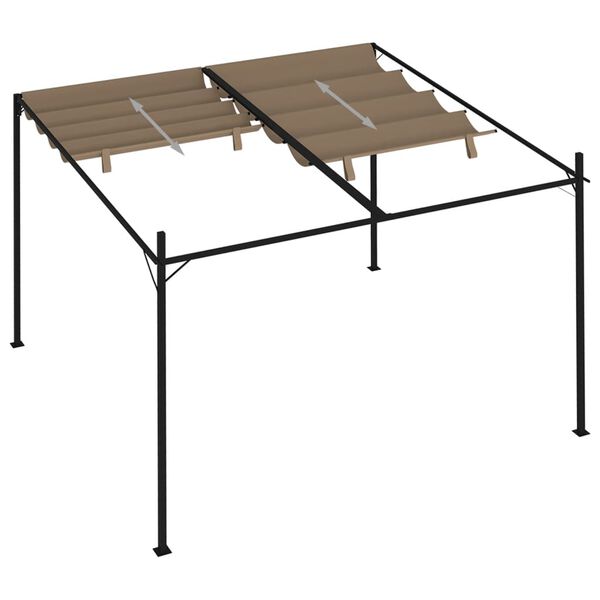 vidaXL t&oacute;psz&iacute;nű pavilon beh&uacute;zhat&oacute; tetővel 300 x 300 x 233 cm