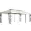 vidaXL feh&eacute;r ac&eacute;l pavilon dupla tetővel 6 x 3 m