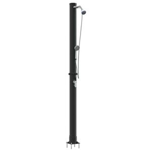 vidaXL K&uuml;lt&eacute;ri Napelemes Zuhany Fekete 217 cm PVC &eacute;s Alum&iacute;nium