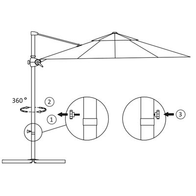 vidaXL antracitszürke konzolos napernyő acélrúddal 250 x 250 cm