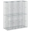 vidaXL Gabion emelt &aacute;gy 2 db 130 x 50 x 150 cm Horganyzott Ac&eacute;l Ez&uuml;st