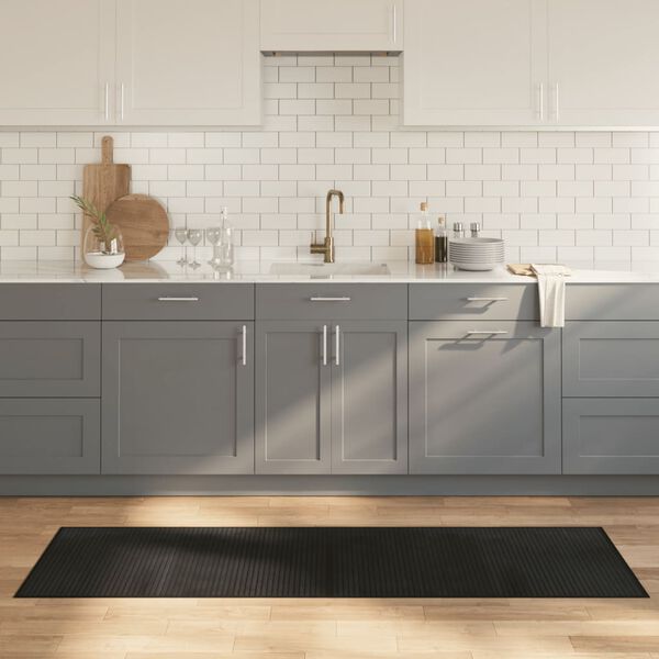 vidaXL n&eacute;gysz&ouml;gletű fekete bambusz szőnyeg 60 x 200 cm