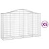 vidaXL 5 db &iacute;ves horganyzott vas gabion kos&aacute;r 200x50x120/140 cm