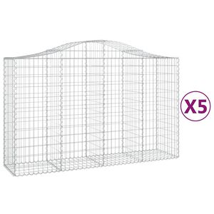 vidaXL 5 db &iacute;ves horganyzott vas gabion kos&aacute;r 200x50x120/140 cm