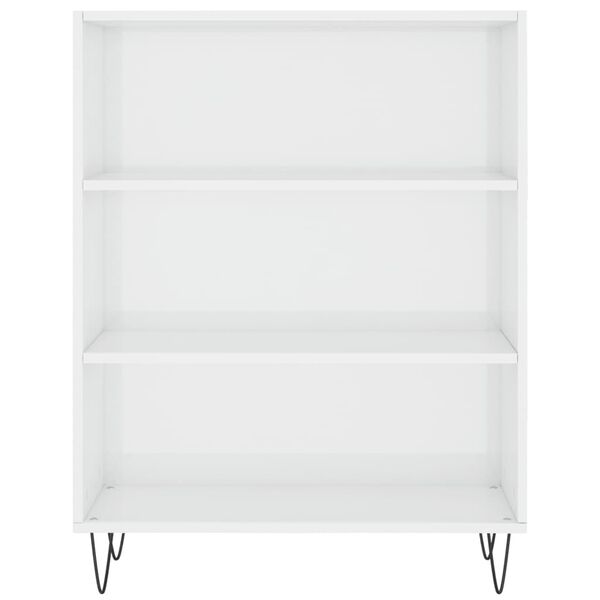 vidaXL magasfényű fehér szerelt fa könyvespolc 69,5 x 32,5 x 90 cm