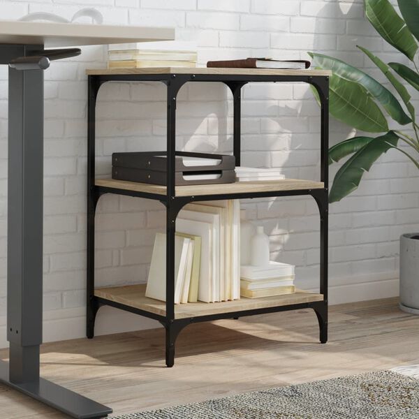 vidaXL 3 szintes sonoma tölgy színű nyomtatóállvány 50 x 41 x 75 cm