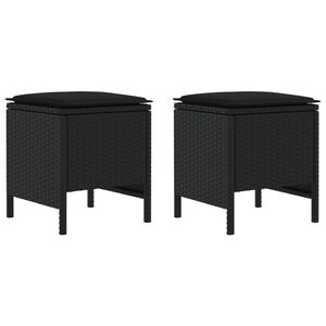 vidaXL Kerti l&aacute;btart&oacute; 2 Darab Fekete 38 x 38 x 45 cm PE Rattan