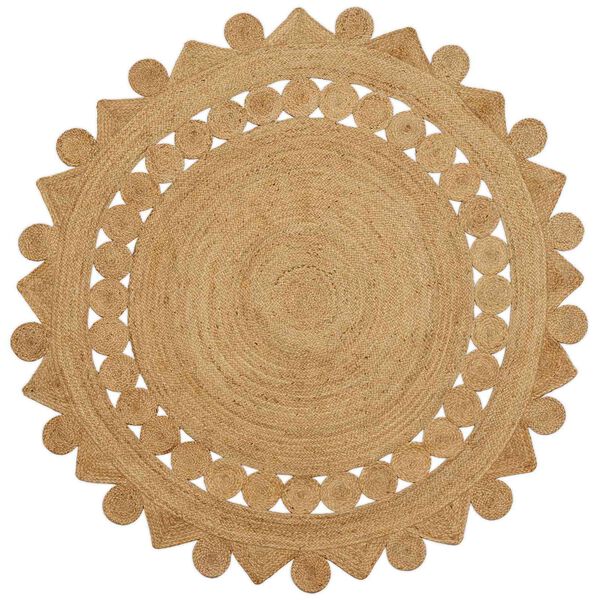 vidaXL Szőnyeg Barna &Oslash; 210 cm Juta