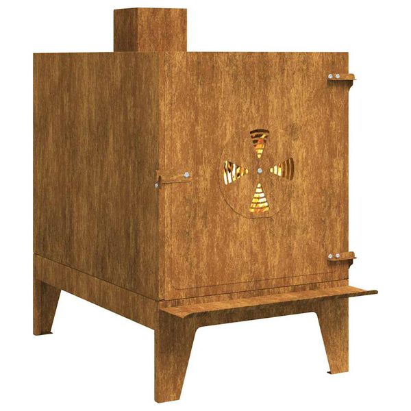 vidaXL Kézi Tűzhely Fekete 35 x 50 x 60 cm Hidegen hengerelt acél