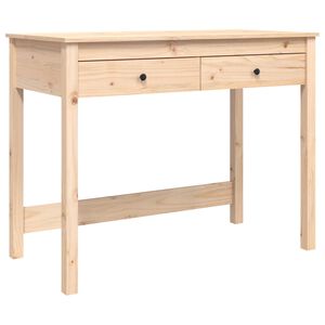 vidaXL t&ouml;m&ouml;r fenyőfa &iacute;r&oacute;asztal fi&oacute;kokkal 100 x 50 x 78 cm