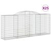 vidaXL 25 db &iacute;ves horganyzott vas gabion kos&aacute;r 300x50x120/140 cm