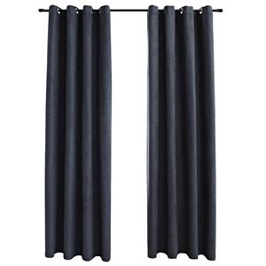 vidaXL 2 db antracitsz&uuml;rke s&ouml;t&eacute;t&iacute;tőf&uuml;gg&ouml;ny f&eacute;mgyűrűkkel 140 x 225 cm