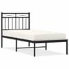 vidaXL fekete f&eacute;m &aacute;gykeret fejt&aacute;ml&aacute;val 75 x 190 cm