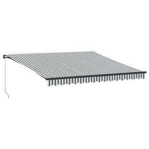 vidaXL antracitsz&uuml;rke-feh&eacute;r LED-es k&eacute;zi napellenző 450 x 300 cm